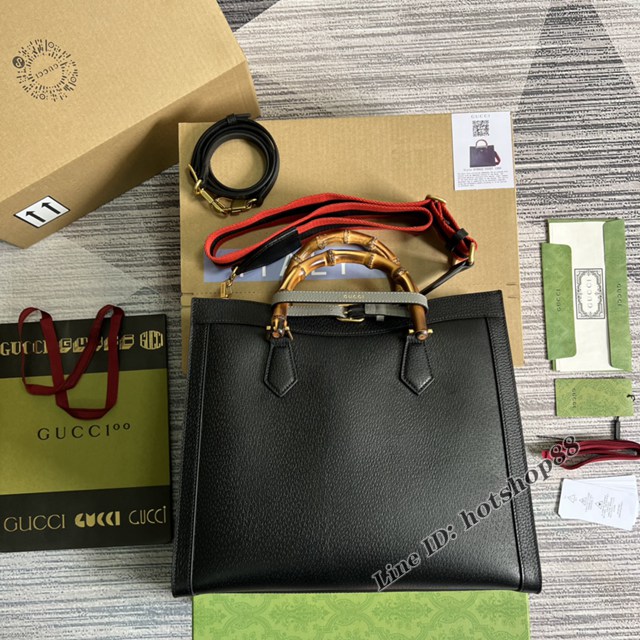 Gucci官網2022新款Aria-時尚詠歎調系列女包 古馳原廠皮竹節大號手提托特包678842 gqy4692